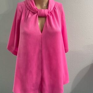 Rachel Vibrant Pink Blouse with Knot Detail